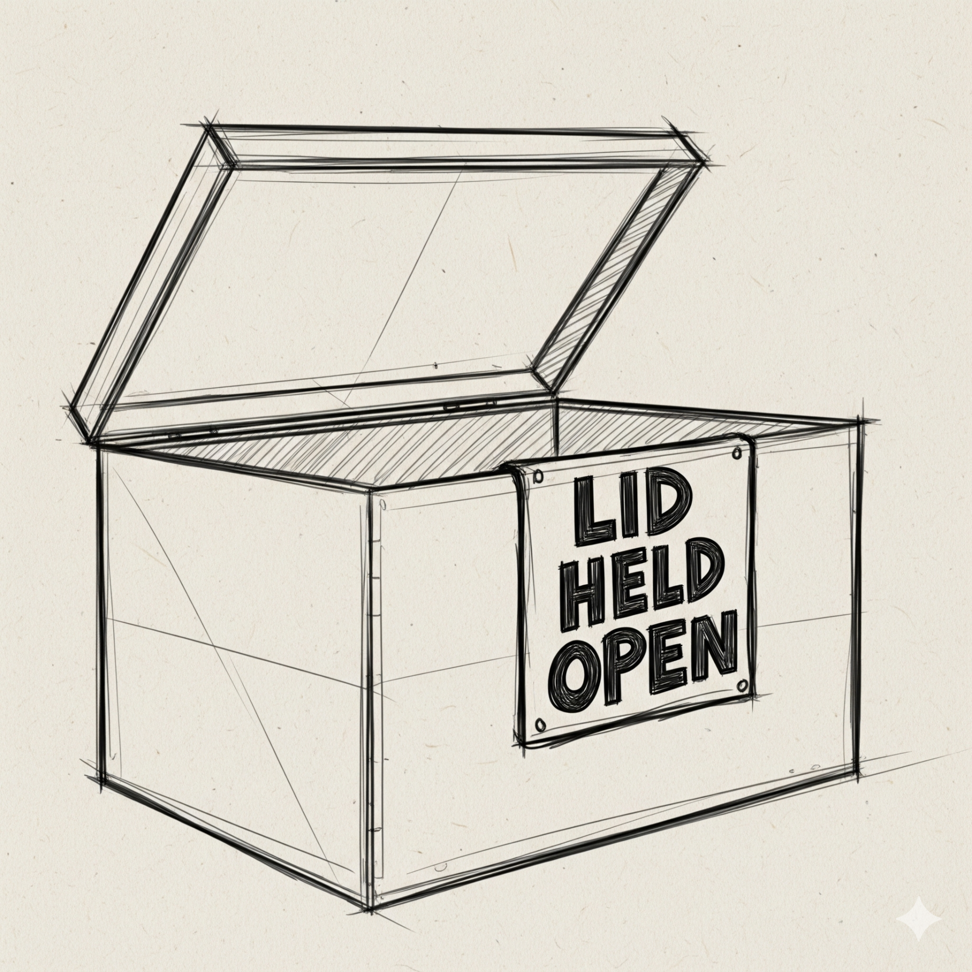 Lid being held in position by one-way friction hinges