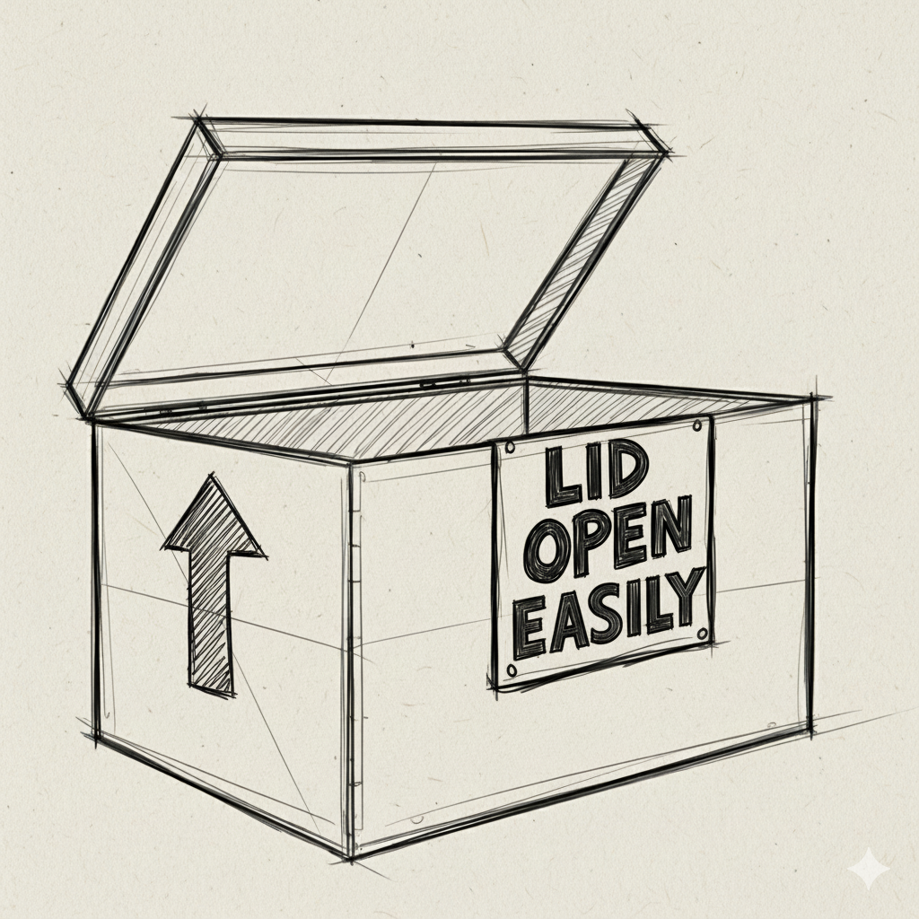 one-way friction hinge makes lid opened easily